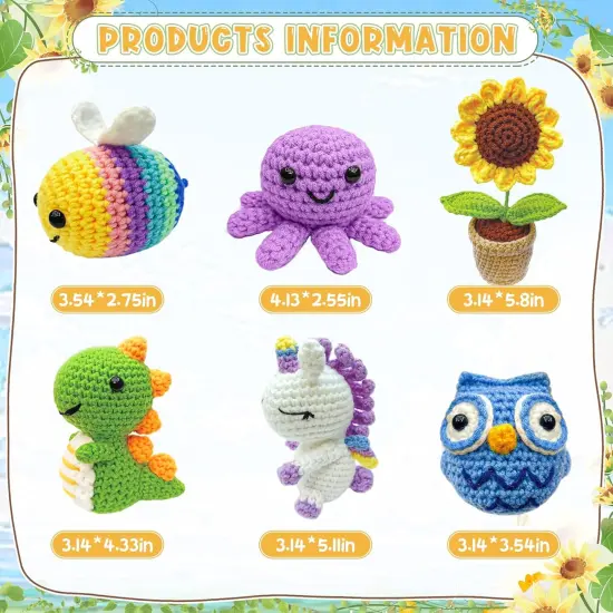6PCS Crochet Kit for Beginners (Sunflower) {3}