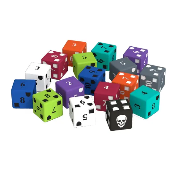 Middara: Act 1 - Extra Dice Pack - 17pc Set, Additional Custom Act 1 Die, Colorful d6 Dice, Etched Designs, RPG Accessories, Base Game Add-On {1}