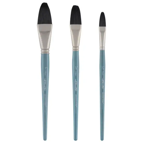 Creative Mark Mimik Professional Watercolor Brushes - Filbert Set of 3- Synthetic Squirrel Hair - Natural Bristle Artist Brushes for Watercolors, Gouache & Acrylics - Imitates Natural Squirrel and Sable Hair {4}