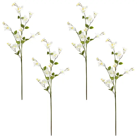 Northlight Japanese Anemone Artificial Floral Sprays - 45.5" - White and Yellow - Set of 4 {3}