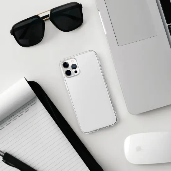 Hybrid Clear Case For iPhone 12 Pro Max (6.7 inch), Hard PC Back with Shockproof Soft TPU Bumper Protective Crystal Cover, by Insten {7}