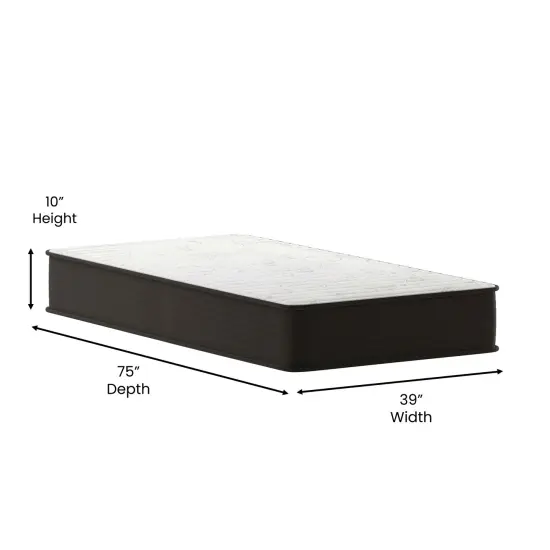 Emma and Oliver Drift 10 Inch Hybrid Mattress, High Density Foam and Pocket Spring Mattress in a Box, CertiPur-US Certified Foam {6}