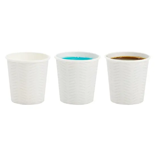 100 Pack 4 Oz Mini Disposable Paper Cups for Espresso, Mouthwash, Tea, Coffee - Plain White {5}