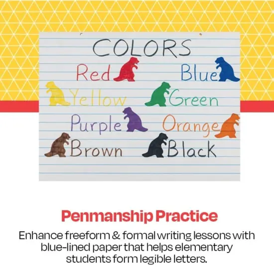 School Smart Primary Chart Newsprint Paper, 1 Inch Rule, 24 x 18 Inches, 100 Sheets {3}