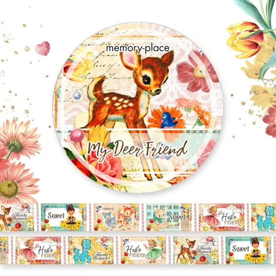 Memory Place Washi Tape 15mmX5m-My Deer Friend #1 {1}