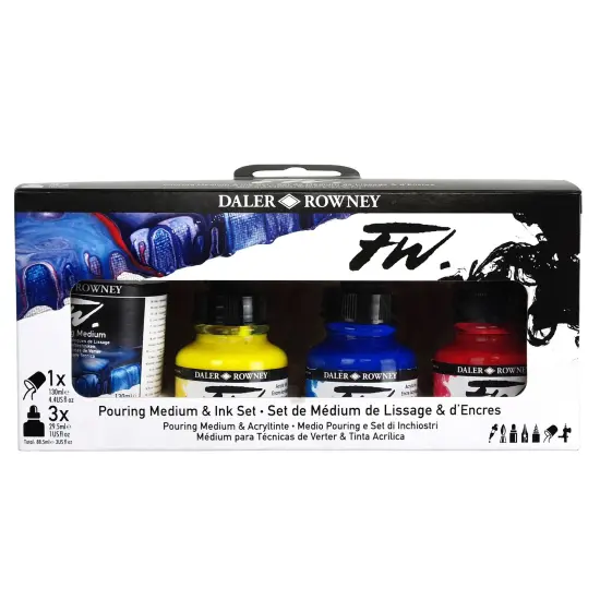 Daler-Rowney FW Acrylic Ink Pouring Set 4/Pkg-Assorted Colors {2}