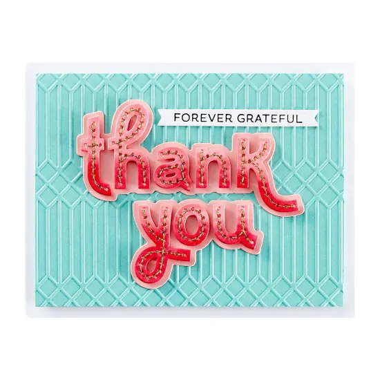 Spellbinders Etched Die From The Out And About Collection-Stitched Thank You & For You {4}