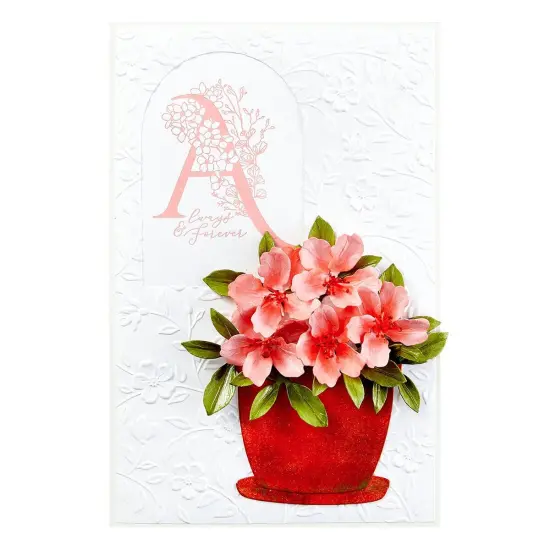 Spellbinders Etched Dies By Susan Tierney-Cockburn-Azalea And Garden Pot With Ladybugs {4}
