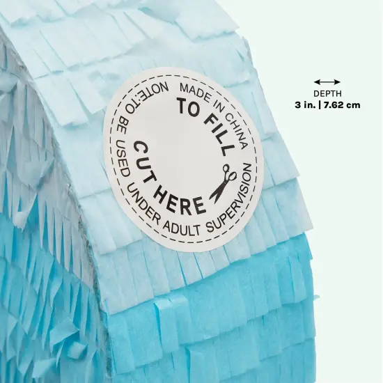 Number 9 Pull String Pinata for Boys 9th Birthday Party, Ombre Blue (16.5 x 11.35 x 3 in) {4}