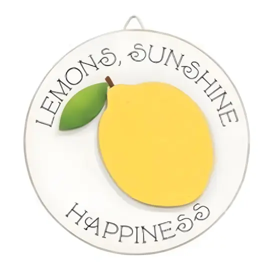 Wood Round Easel Sign with Lemon Cut-Out and Fun Quotes 3 Asstd. {6}