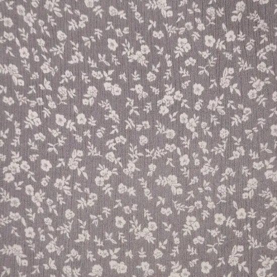 1 Yard Gray Rayon Crinkle Apparel Fabric Flowy Woven Texture, 50/52" Width {3}