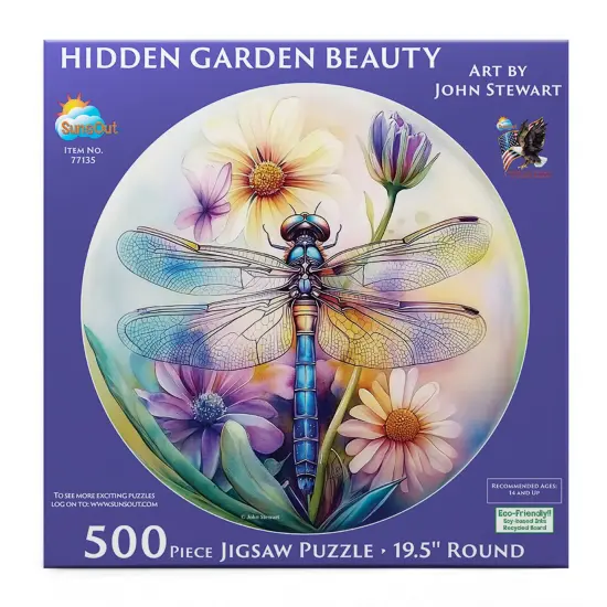 Sunsout Hidden Garden Beauty 500 pc Round Jigsaw Puzzle 77135 {4}
