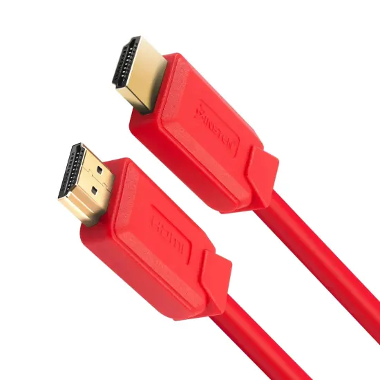 Insten - HDMI Male to Male Cable, 2.1 Version, 8K 60Hz, 48Gbps, PVC Cable, Gold Connectors, 6ft , Red {1}