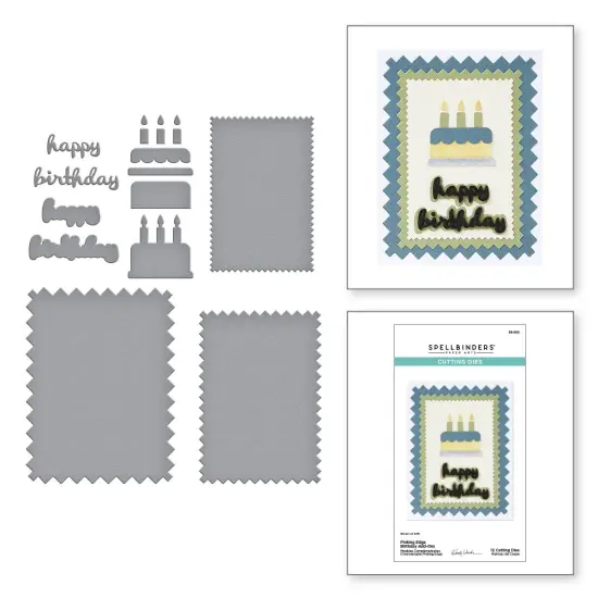 Spellbinders Etched Dies By Wendy Vecchi-Pinking Birthday Rectangles {5}