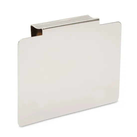 8 Pack Clip On Metal Basket Labels for Storage Bins with 2 Black Markers (3.5 x 2.5 In) White {7}