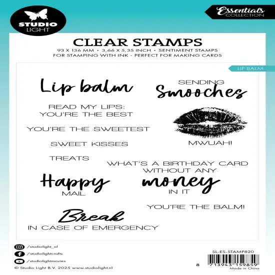 Studio Light Essentials Clear Stamps-Lip Balm {3}