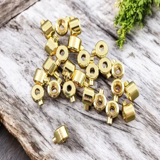 *50* 14K Gold Plated Brass One Touch Crimp Stopper Beads {1}