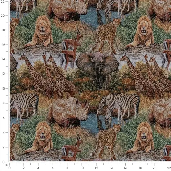 Wild - Blue,Brown,Green Novelty Upholstery Fabric 54 Inches" {3}