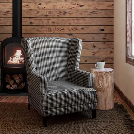 Check Walnut - Brown Check & Houndstooth,Small Scale Upholstery Fabric 54 Inches" {2}