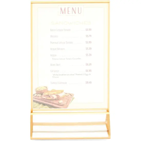 Stockroom Plus Clear Acrylic Sign Holder with Gold Borders, Vertical Stand (6.69x2.76 in, 6 Pack) {4}