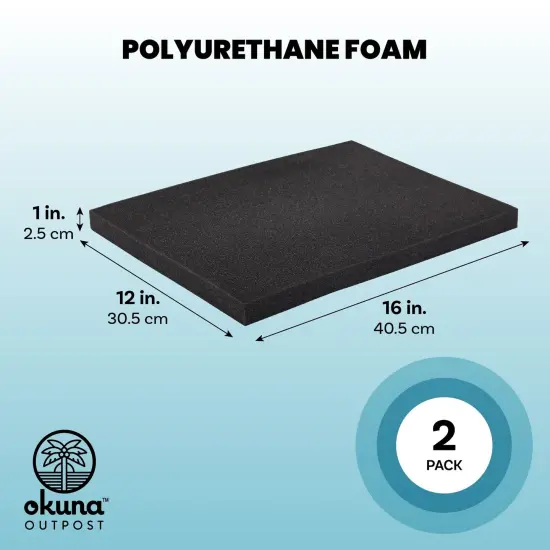 2-Pack Packing Foam Sheets - 16x12x1 Customizable Polyurethane Insert Pads for Tool Case Cushioning, Crafts (Black) {4}