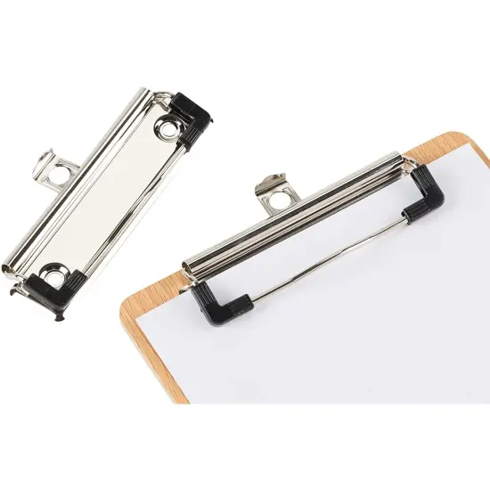20-Pack Mountable Clipboard Clips with Screws - 4 inch Metal Clamp with Rubber Grip and Hanging Hole for Office, School, Classroom (Silver) {5}