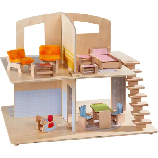 HABA Little Friends Dollhouse Town Villa with 10 Pieces of Furniture Multicolor {1}