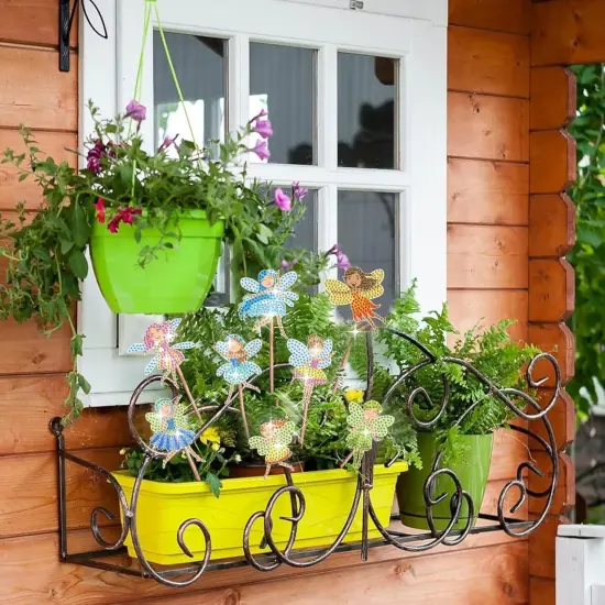 8 Pcs Diamond Painting Kits Decorative Stakes, Diamond Art Kits for Garden, Home Decor Indoor Outdoor Stakes Diamond Art Kits for Adults, Crafts for Adult, Small Diamond Art Sets (Fairy) {5}