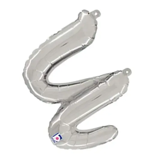 Betallic&reg; 14 Inch Script Letter U Silver Air Fill Only Balloon {4}