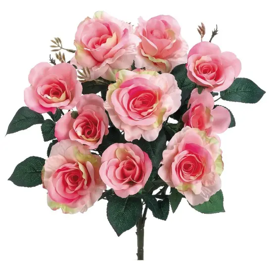 Allstate Rose Artificial Floral Bush Spray- 18" - Pink {1}