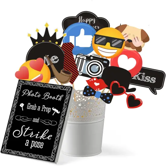 31pcs Insta-Themed Social Media Party Photo Booth Props, Insta Selfie Frame with Emoji & Speech Bubble Props for Birthday, Graduation, Festivals, Anniversary, Wedding Event Decoration Party Supplies {2}