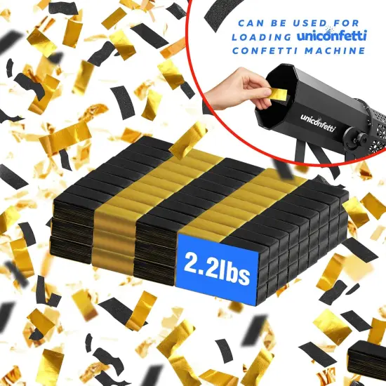 BLACK & GOLD Confetti Paper - BULK 2.2lbs | 1kg, Biodegradable Tissue Paper, Rainbow Light Weight, Non-Staining Paper, for Events, Crafts, Decorations {4}