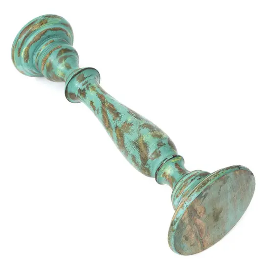 Antique Mango Wood & ResinCenterpiece Candle Holder - 4" x 15" {3}