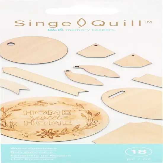 We R Singe Quill Veneer Ephemera 18/Pkg-Assorted Shapes {1}