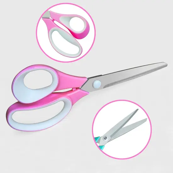 Craft Scissors Bulk Pack of 4, Ultra Sharp Blade, Comfort-Grip Handles, Multipurpose Sharp Scissors for Office, Home, School, Sewing, Fabric, Craft Supplies {3}