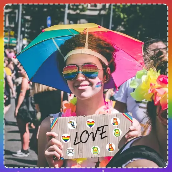 Pixel Pride Rainbow LGBTQ Dot Stickers Roll Labels(1000 pcs) Gay Pride Stuff Decoration Decal Gifts Merch Party Supplies in 2 Rolls with 10 Patterns for Laptop Window Luggage Guitar Skateboard {5}