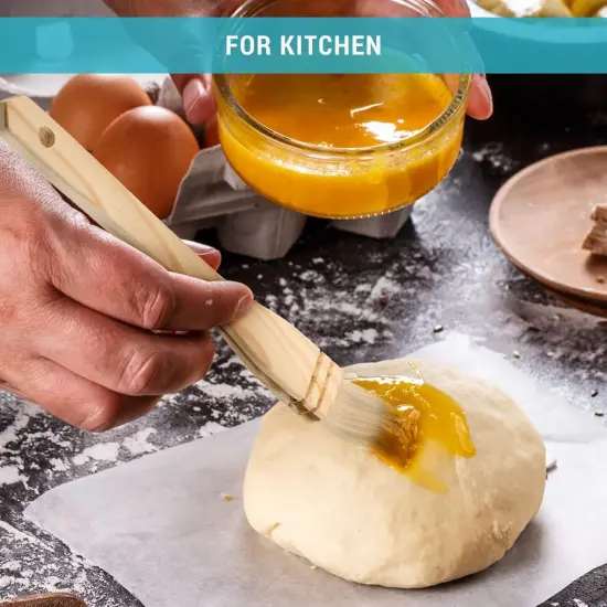 2 Pcs Flat Hake Paint Brushes Watercolor Glaze Brushes for Pottery, Artist Painting Set with Sheep Hair Bristle for Wash Ceramic Oil, 1 Inch, 2 Inch {5}