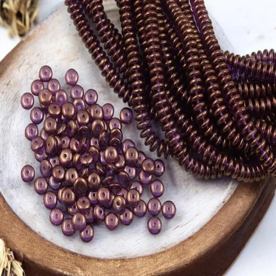 *100* 6mm Gold Lustered Crystal Alexandrite Smooth Rondelle Beads {3}