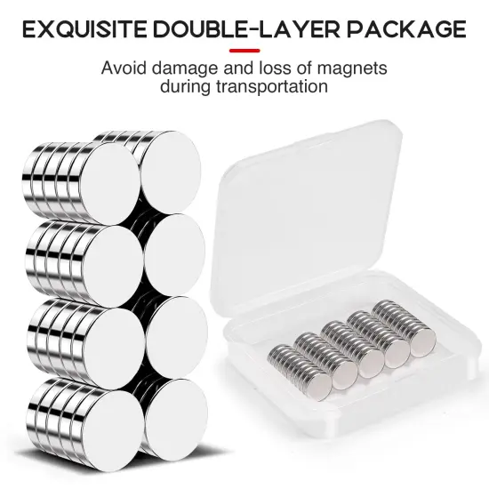 VSKIZ 45 PCS Refrigerator Magnets, 12x3mm Small Round Rare Earth Magnets for Crafts, DIY, Fridge, Whiteboard, Office, Dry Erase Board {4}