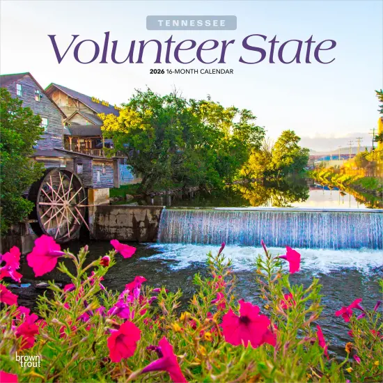 Volunteer State | Tennessee Places | 2026 12 x 24 Inch (Hanging) Monthly Square Wall Calendar | Plastic-Free {1}