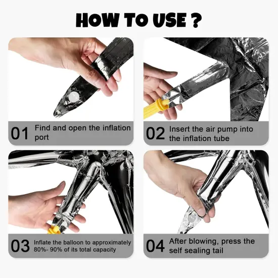 16Pcs Star Foil Balloons(Black Purple) {6}