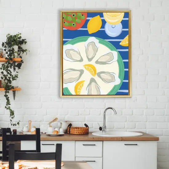 Stupell Industries Oyster Plate on Stripes Floating Frame, design by Courtney Haley {2}