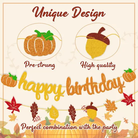 Pumpkin Birthday Banner (Multicolor) {2}