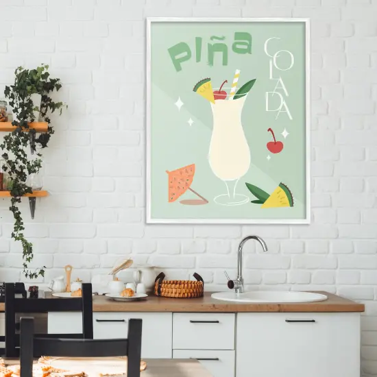 Stupell Industries Pina Colada Minimalism Framed Giclee, design by ANNA QUACH {2}
