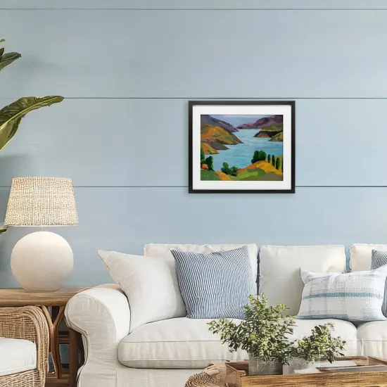 Stupell Industries Akaroa Sound Landscape Framed Print Under Glass, design by Jenny Wantuch {2}