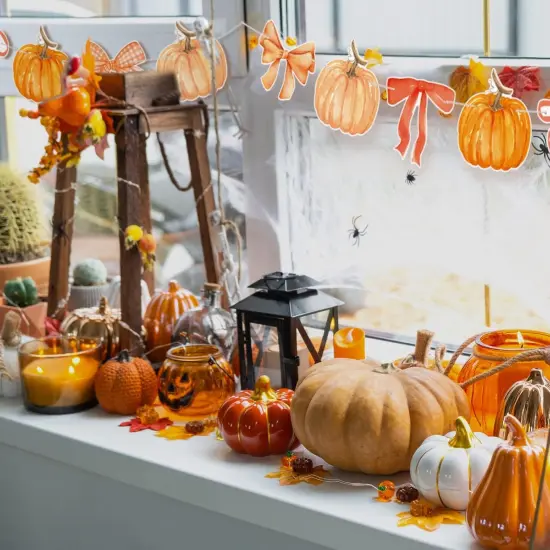 2 Pack Fall Decor Fall Pumpkin Garland (Orange) {4}