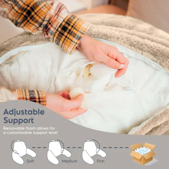 Nestl Fur Reading Pillow with Laptop Lap Desk Linen {2}