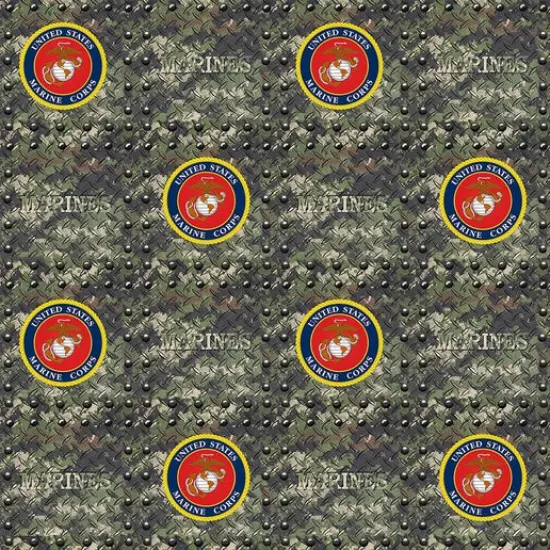 Sykel Enterprises Military Marines Grate Cotton Fabric by the Yard {1}