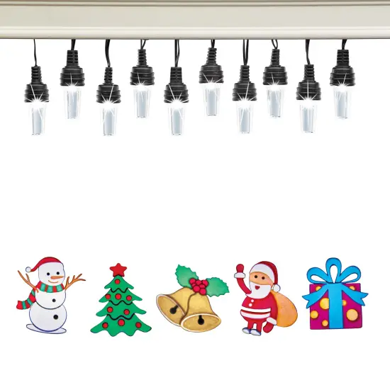 Collections Etc 10-Count Outdoor Holiday Projection String Lights, Plug-in {2}