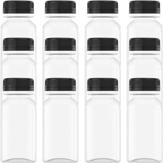 12 Pcs 2 OZ Mini Plastic Juice Bottles {1}